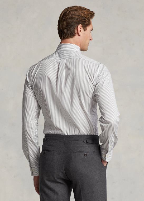 grå tåge Mænd Ralph Lauren slim fit stribet poplinskjorte Z426B381