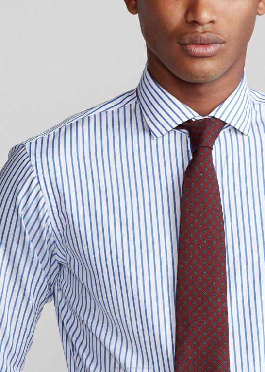 ægte blå/hvid Mænd Ralph Lauren stribet poplin skjorte i specialdesign Z426B876