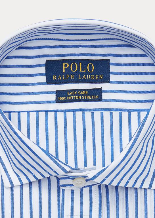 ægte blå/hvid Mænd Ralph Lauren stribet poplin skjorte i specialdesign Z426B876