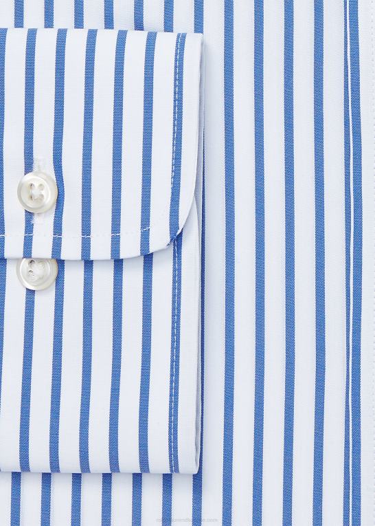 ægte blå/hvid Mænd Ralph Lauren stribet poplin skjorte i specialdesign Z426B876