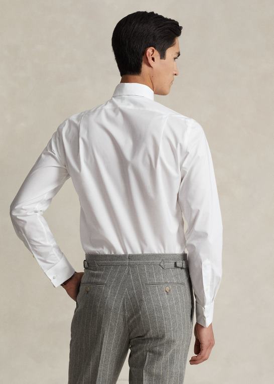 hvid Mænd Ralph Lauren Regent slim fit poplin fransk manchetskjorte Z426B680