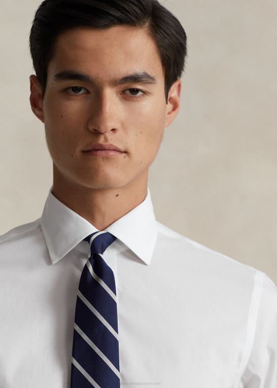 hvid Mænd Ralph Lauren Regent slim fit poplin fransk manchetskjorte Z426B680
