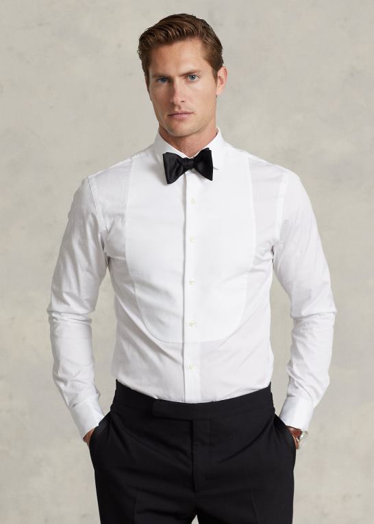 hvid Mænd Ralph Lauren slim fit smokingskjorte Z426B740