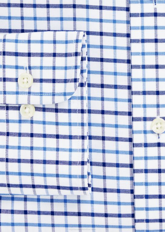 hvid/blå multi Mænd Ralph Lauren custom fit plaid oxford skjorte Z426B1189