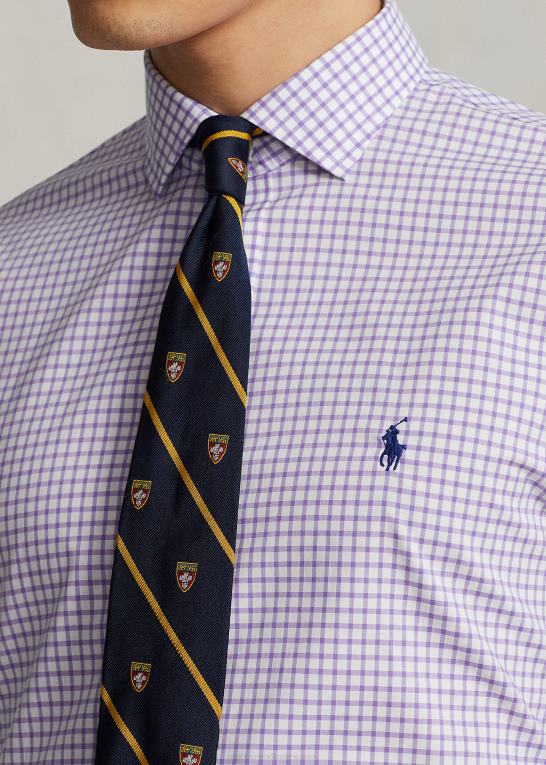 kaktus lilla/hvid Mænd Ralph Lauren ternet poplinskjorte i slim pasform Z426B743