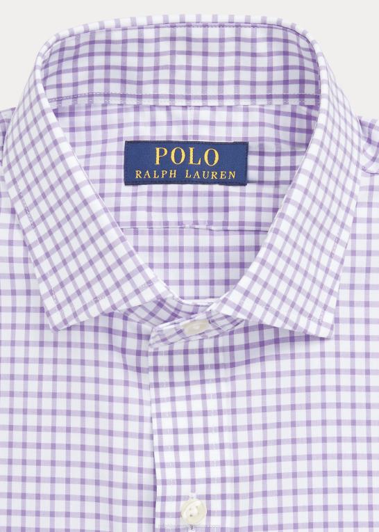 kaktus lilla/hvid Mænd Ralph Lauren ternet poplinskjorte i slim pasform Z426B743
