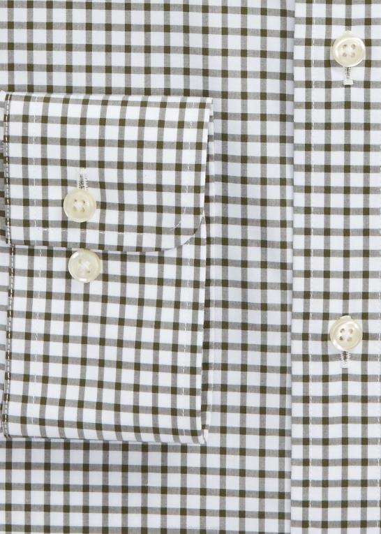 klassisk trist/hvid Mænd Ralph Lauren skræddersyet ternet poplinskjorte Z426B786