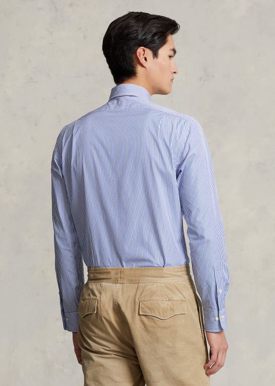 kobolt blå/hvid Mænd Ralph Lauren Regent slim fit stribet poplinskjorte Z426B1263