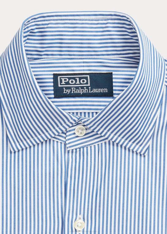 kobolt blå/hvid Mænd Ralph Lauren Regent slim fit stribet poplinskjorte Z426B1263