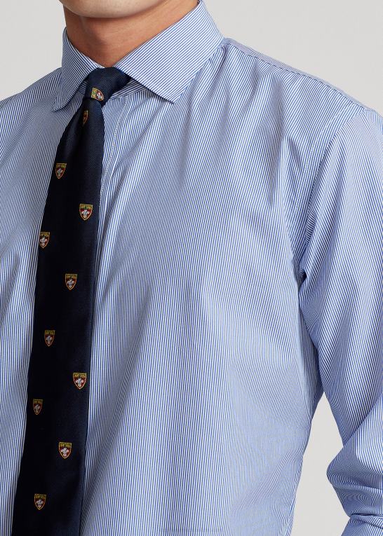 krystal blå/hvid Mænd Ralph Lauren stribet let pleje stretch poplin skjorte - alle passer Z426B1049
