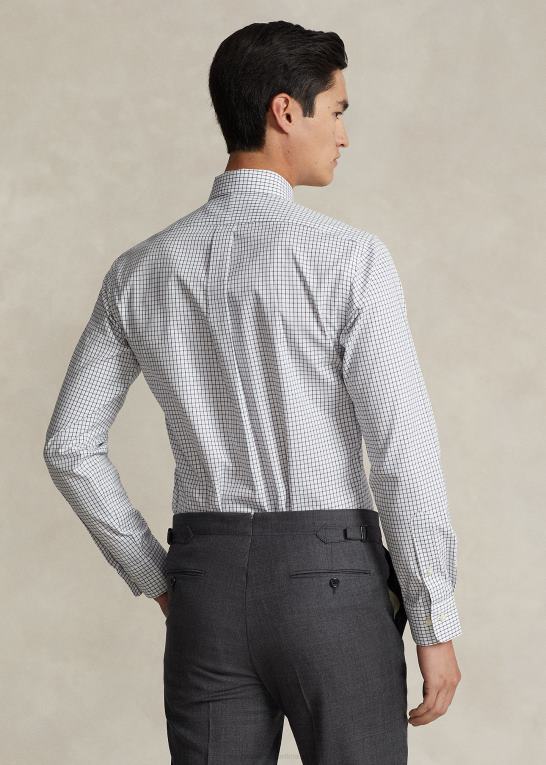 lilla/hvid multi Mænd Ralph Lauren custom fit tattersall oxford skjorte Z426B1249