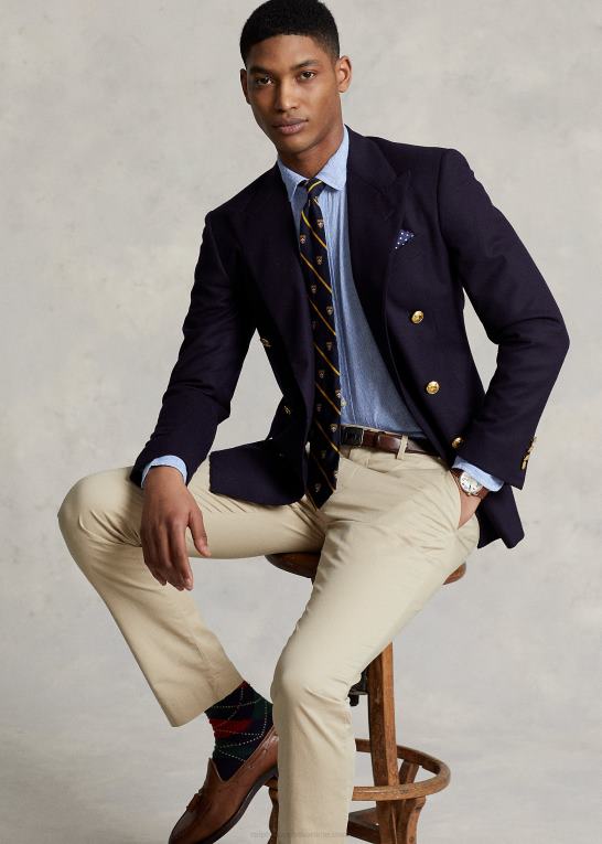 lyseblå Mænd Ralph Lauren skræddersyet linned skjorte Z426B1169