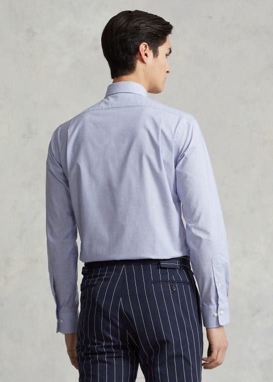 lyseblå/hvid Mænd Ralph Lauren custom fit poplin skjorte Z426B892