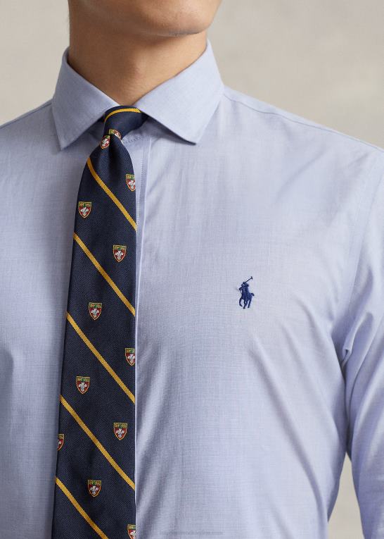 lyseblå/hvid Mænd Ralph Lauren custom fit poplin skjorte Z426B892