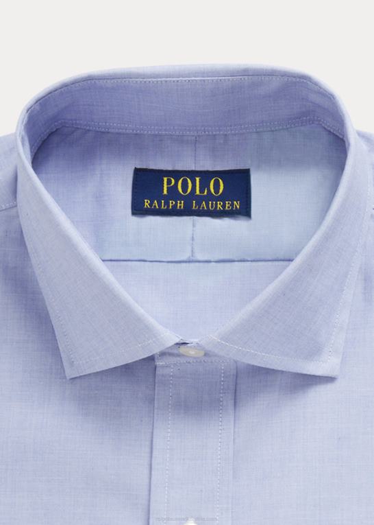 lyseblå/hvid Mænd Ralph Lauren custom fit poplin skjorte Z426B892