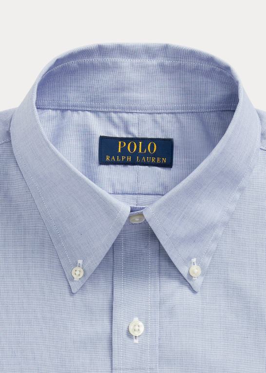 lyseblå/hvid Mænd Ralph Lauren slim fit poplin skjorte Z426B1011