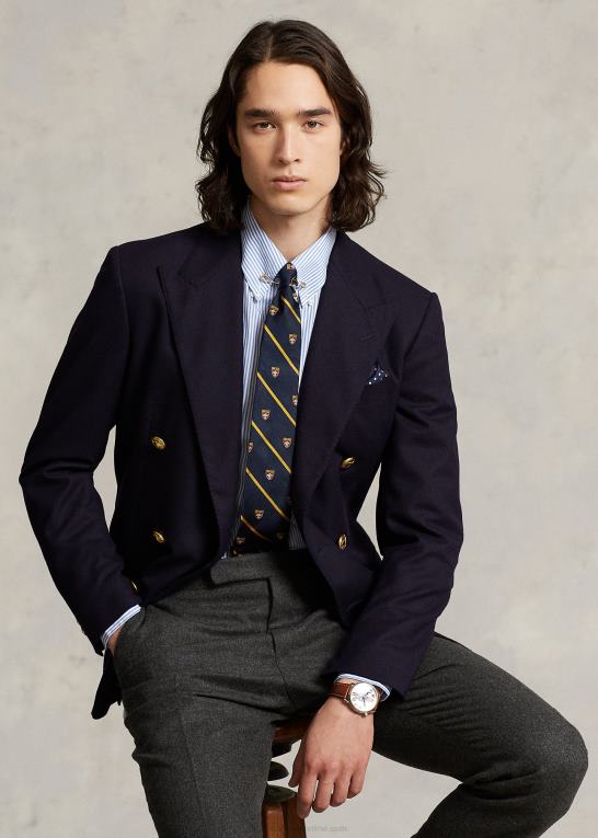 lyseblå/hvid Mænd Ralph Lauren slim fit stribet poplinskjorte Z426B379