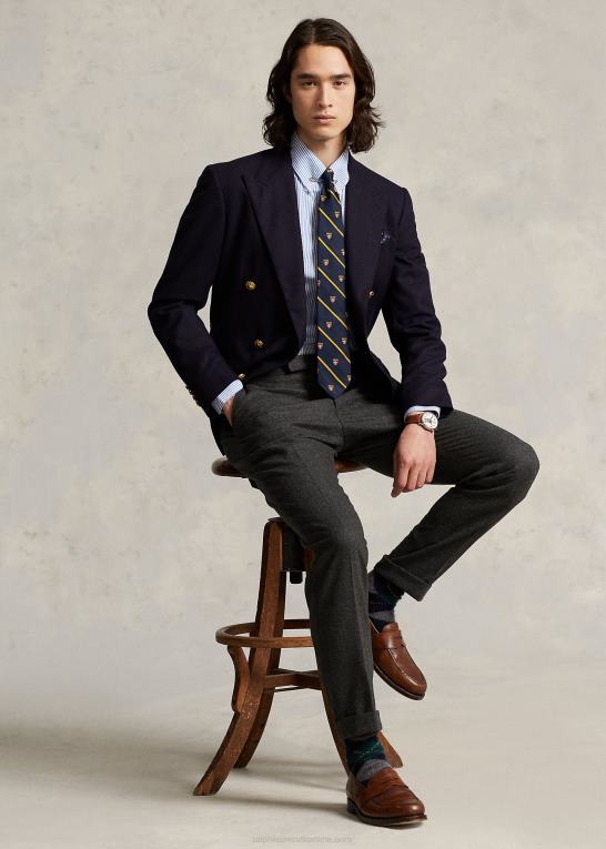 lyseblå/hvid Mænd Ralph Lauren slim fit stribet poplinskjorte Z426B379