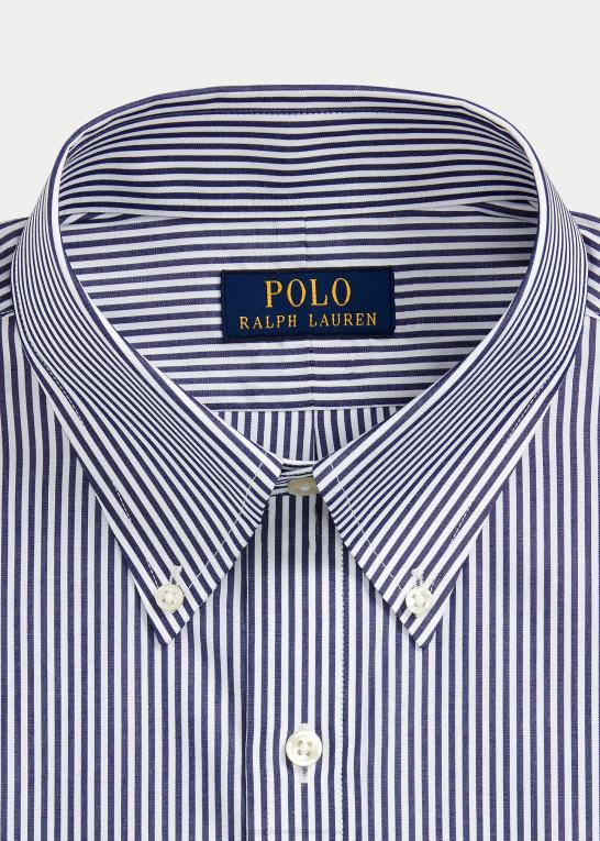 marineblå/hvid Mænd Ralph Lauren poplinskjorte i klassisk pasform Z426B1108