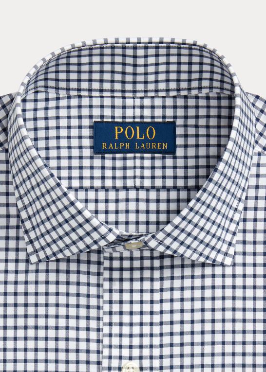 marineblå/hvid Mænd Ralph Lauren skræddersyet ternet poplinskjorte Z426B785