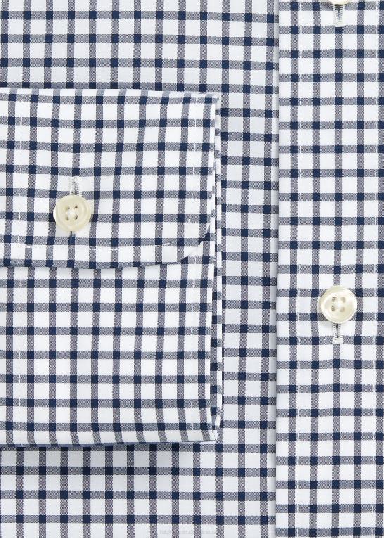 marineblå/hvid Mænd Ralph Lauren skræddersyet ternet poplinskjorte Z426B785