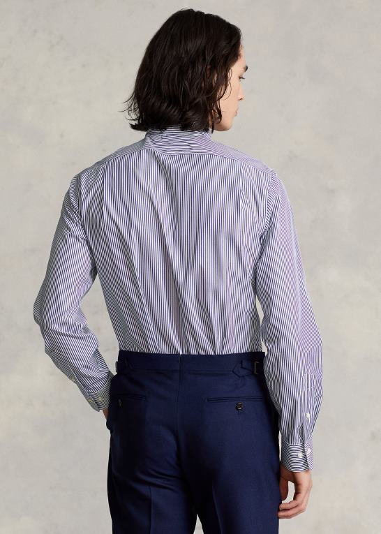 marineblå/hvid Mænd Ralph Lauren slim fit stribet poplinskjorte Z426B1088