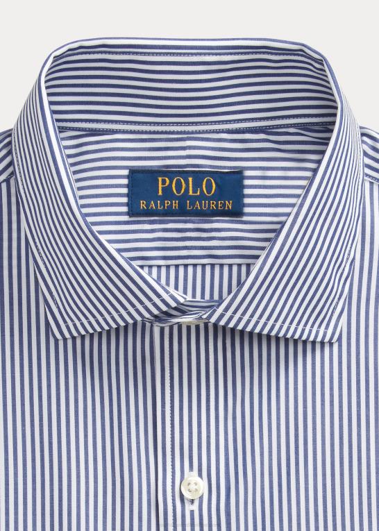 marineblå/hvid Mænd Ralph Lauren slim fit stribet poplinskjorte Z426B1088