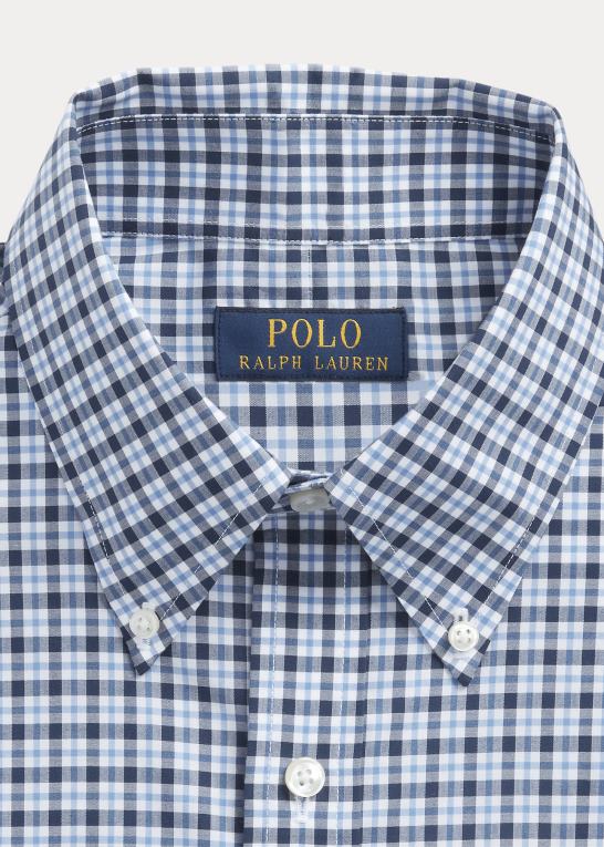 marineblå multi Mænd Ralph Lauren slim fit plaid poplinskjorte Z426B1141