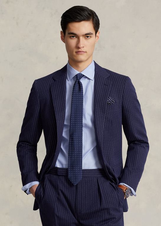 middelhavsblå Mænd Ralph Lauren slim fit poplin skjorte Z426B542