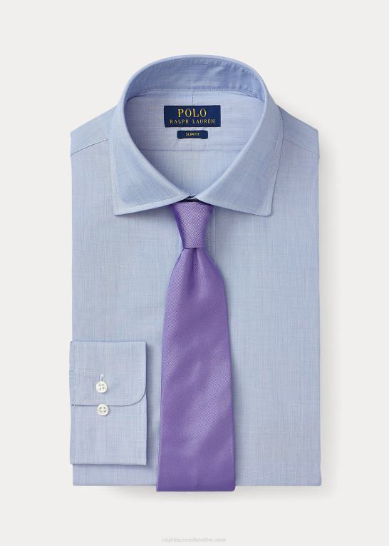 middelhavsblå Mænd Ralph Lauren slim fit poplin skjorte Z426B542