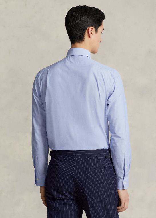middelhavsblå Mænd Ralph Lauren slim fit poplin skjorte Z426B542