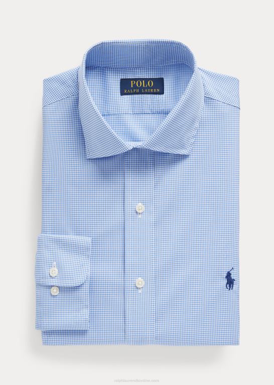 mini blå/hvid Mænd Ralph Lauren custom fit poplin skjorte Z426B678