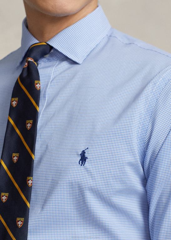 mini blå/hvid Mænd Ralph Lauren custom fit poplin skjorte Z426B678