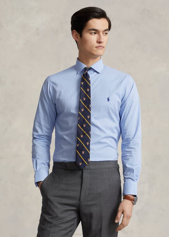 mini blå/hvid Mænd Ralph Lauren custom fit poplin skjorte Z426B678