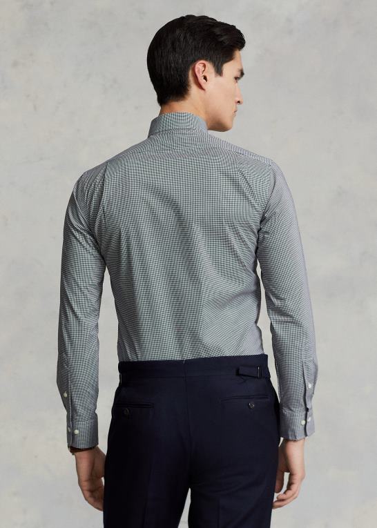 mini sort/hvid Mænd Ralph Lauren custom fit poplin skjorte Z426B1037