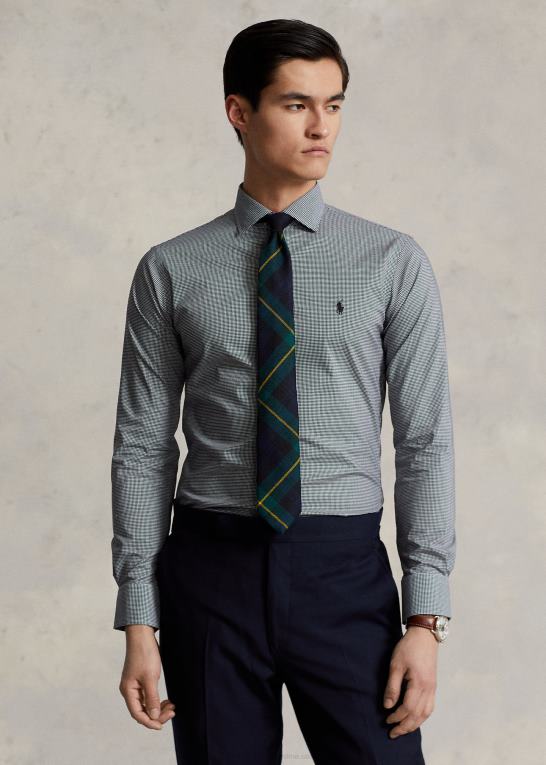 mini sort/hvid Mænd Ralph Lauren custom fit poplin skjorte Z426B1037
