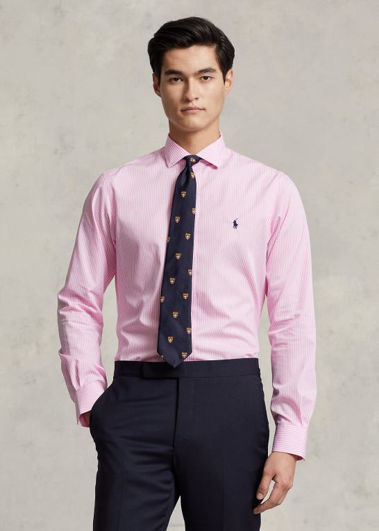 rosa/hvid Mænd Ralph Lauren slim fit stribet poplinskjorte Z426B380