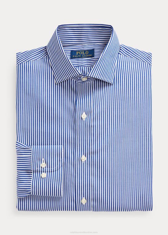 royal/hvid Mænd Ralph Lauren regent custom fit stribet poplin skjorte Z426B603