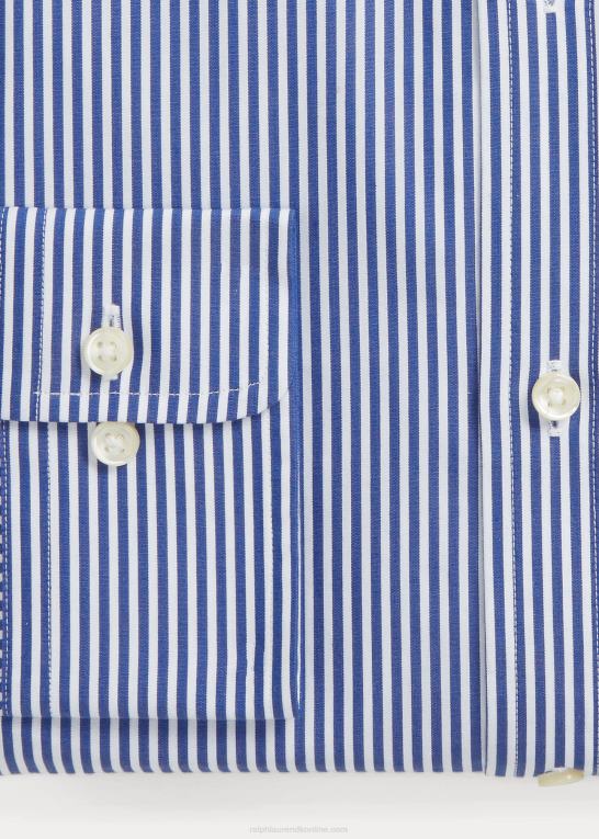 royal/hvid Mænd Ralph Lauren slim fit stribet poplinskjorte Z426B378