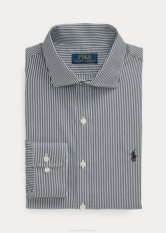 sort/hvid Mænd Ralph Lauren slim fit stribet poplinskjorte Z426B1089