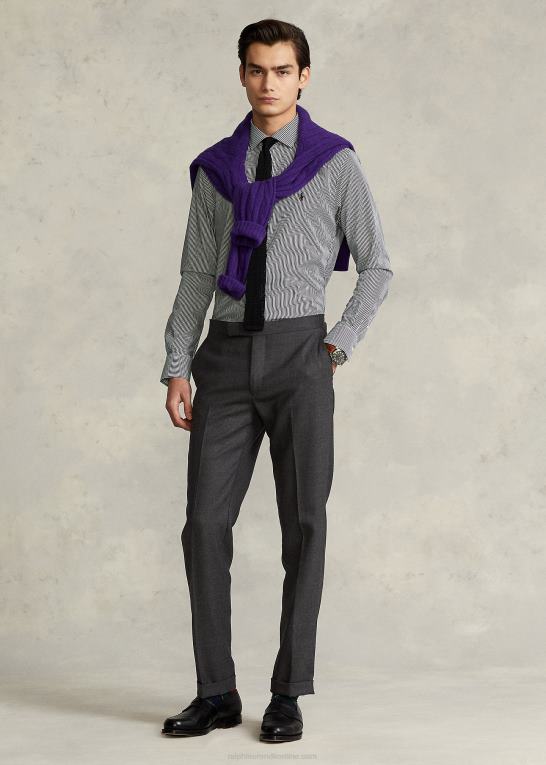 sort/hvid Mænd Ralph Lauren slim fit stribet poplinskjorte Z426B1089