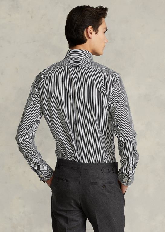 sort/hvid Mænd Ralph Lauren slim fit stribet poplinskjorte Z426B1089