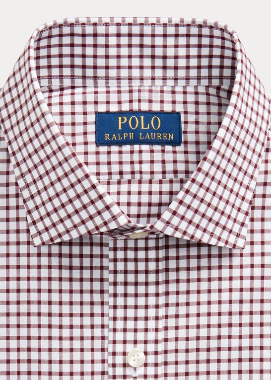 vin/hvid Mænd Ralph Lauren ternet poplinskjorte i slim pasform Z426B744