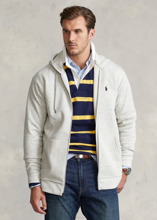 Det er sportslyng Mænd Ralph Lauren dobbeltstrikket hættetrøje med fuld lynlås Z426B1609