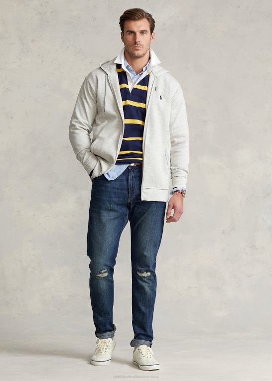 Det er sportslyng Mænd Ralph Lauren dobbeltstrikket hættetrøje med fuld lynlås Z426B1609