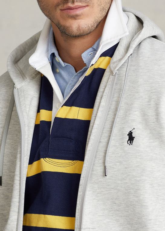 Det er sportslyng Mænd Ralph Lauren dobbeltstrikket hættetrøje med fuld lynlås Z426B1609