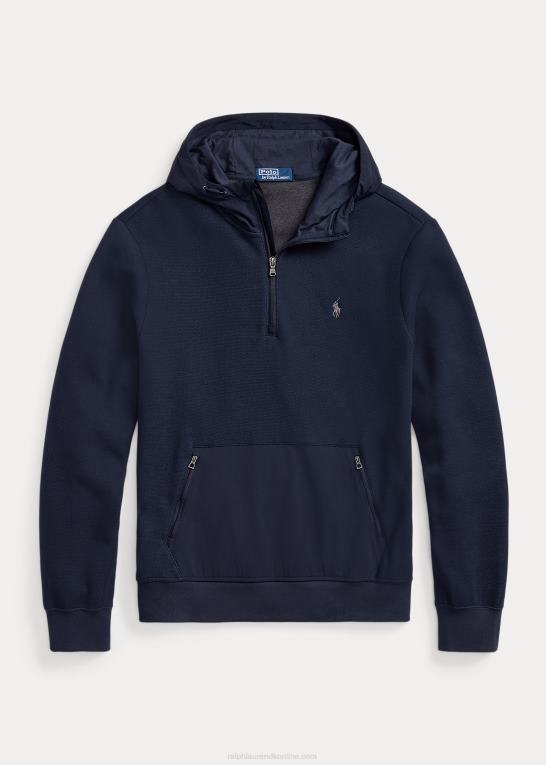 Mænd Ralph Lauren hybrid hættetrøje med kvart lynlås Z426B1156