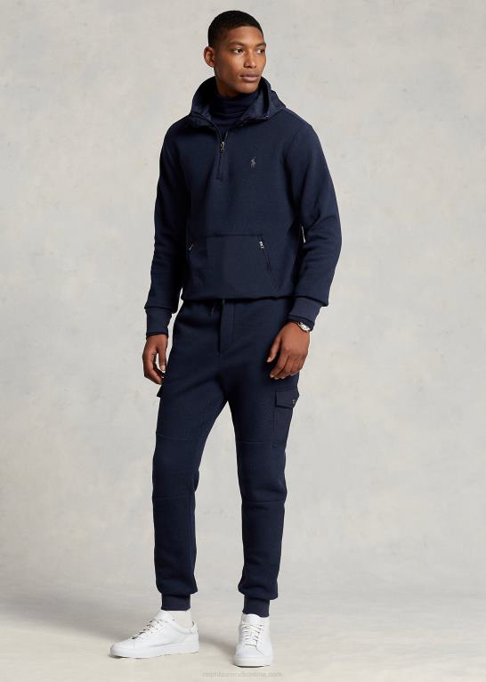Mænd Ralph Lauren hybrid hættetrøje med kvart lynlås Z426B1156