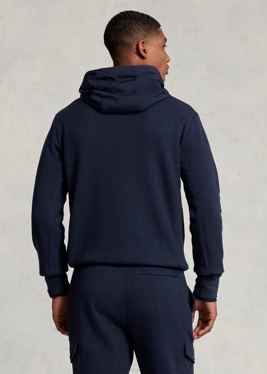 Mænd Ralph Lauren hybrid hættetrøje med kvart lynlås Z426B1156