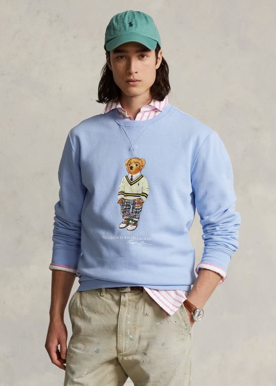 austin blå Mænd Ralph Lauren polo bear fleece sweatshirt Z426B729